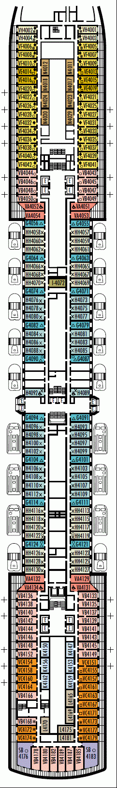 Deckplan Deck 4 - Upper Promenade Deck – Nieuw Amsterdam