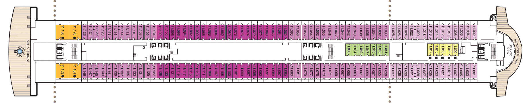 Deckplan Deck 11 – Queen Mary 2