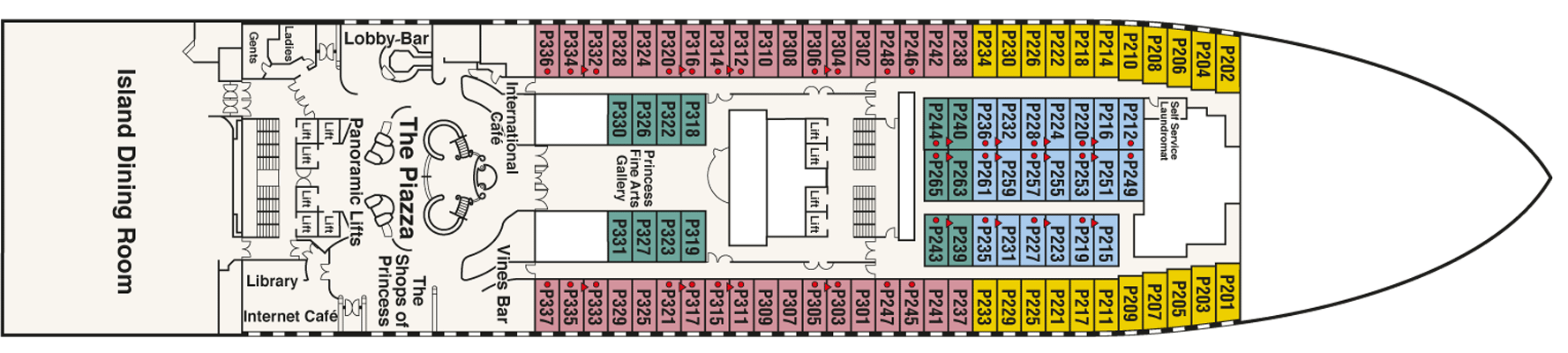 Deckplan Deck 5 - Plaza – Caribbean Princess
