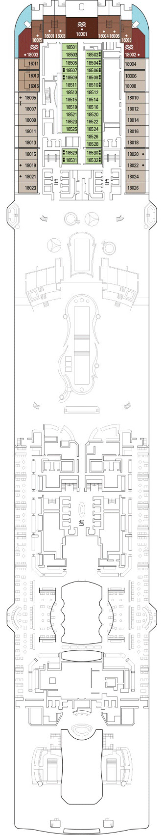 Deckplan Deck 18 - Athens – MSC World Europa