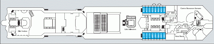 Deckplan Deck 11 Luxembourg – Costa Favolosa