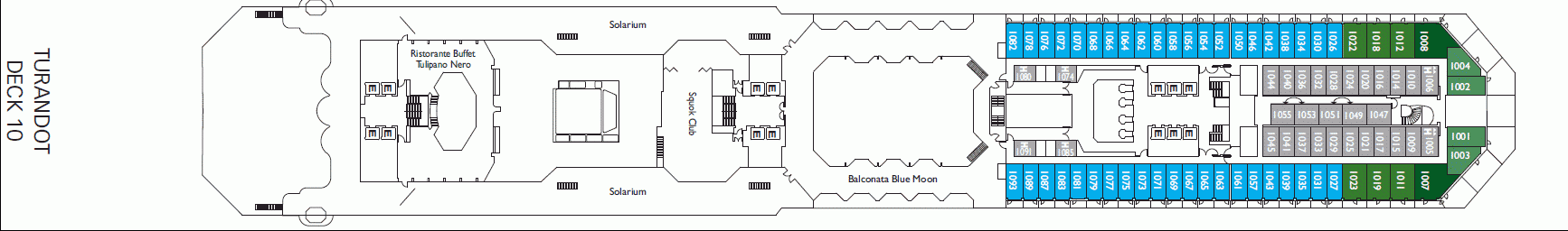 Deckplan Turandot Deck – Costa Fascinosa