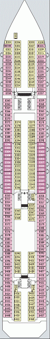 Deckplan Deck 1 Babilonia – Costa Favolosa