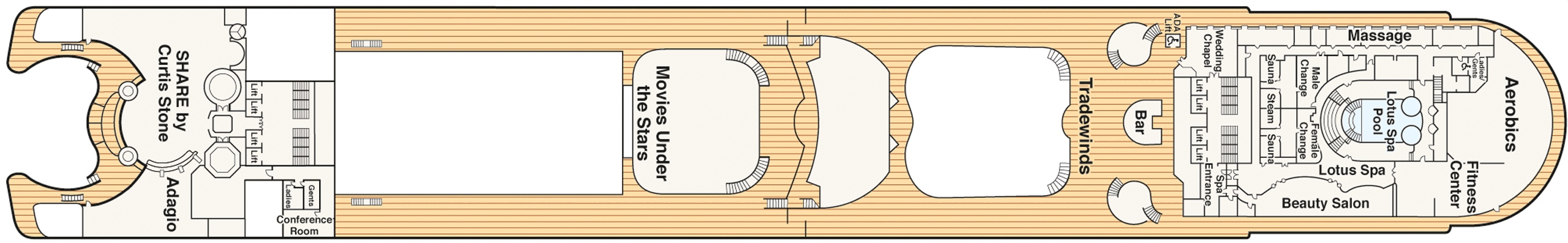 Deckplan Deck 16 Sun – Ruby Princess