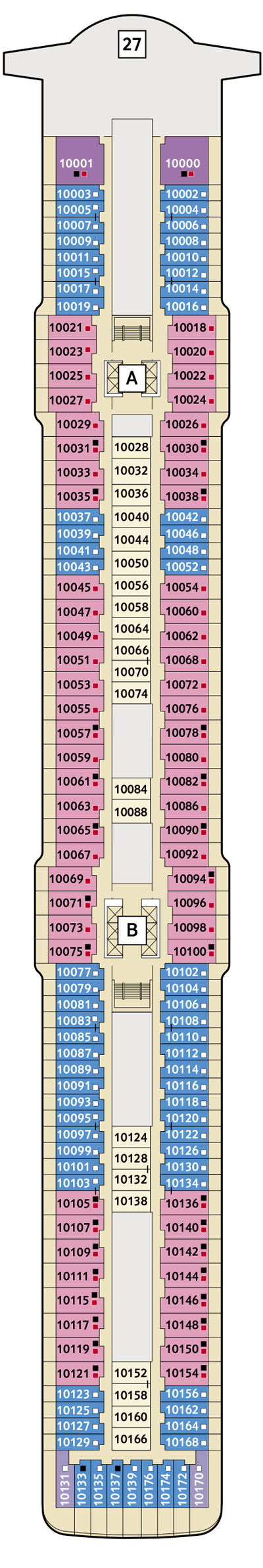 Deckplan Deck 10 Perle – Mein Schiff 3