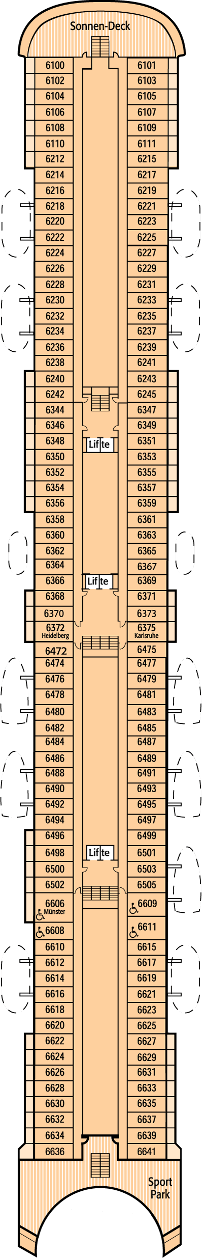Deckplan Deck 6 Apollodeck – Artania