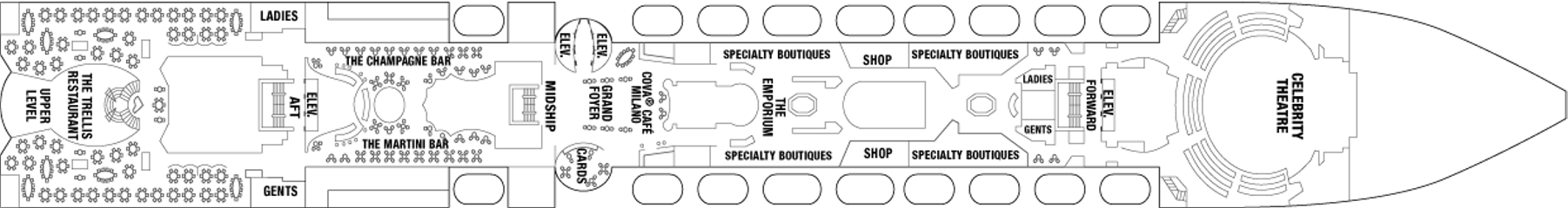 Deckplan Entertainment Deck – Celebrity Infinity  