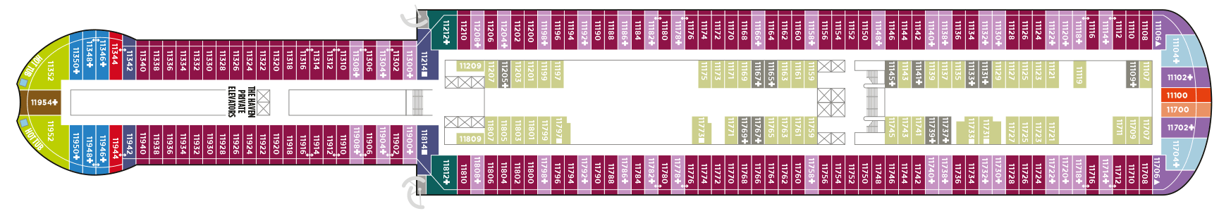 Deckplan Deck 11 – Norwegian Prima