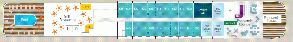 Deckplan Deck 6 – Austral