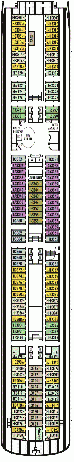 Deckplan Deck 3 - Lower Promenade Deck – Volendam