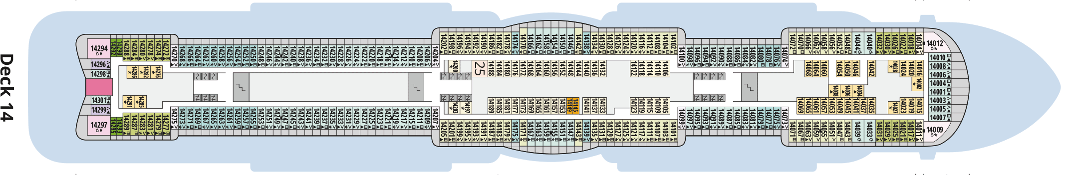Deckplan Deck 14 – AIDAcosma