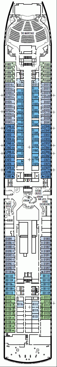 Deckplan Deck 1 - Main Deck – Eurodam