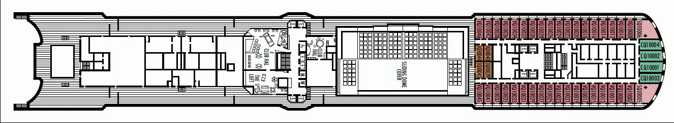 Deckplan Deck 10 - Panorama Deck – Nieuw Amsterdam
