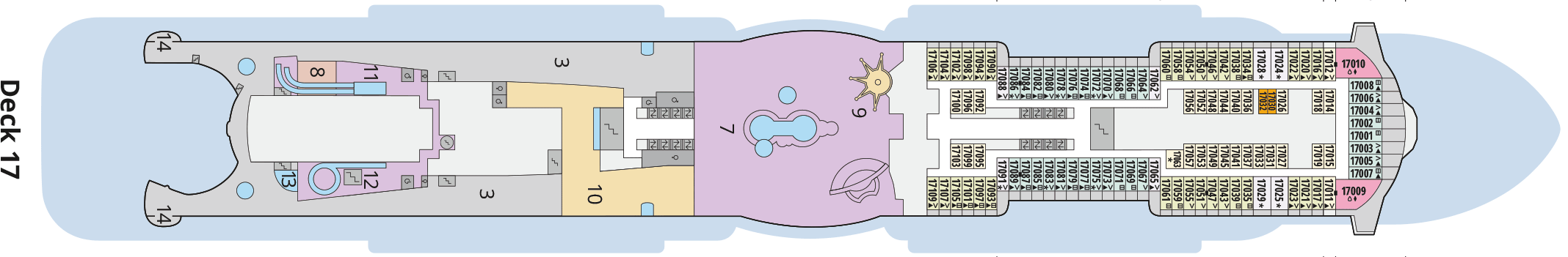 Deckplan Deck 17 – AIDAcosma