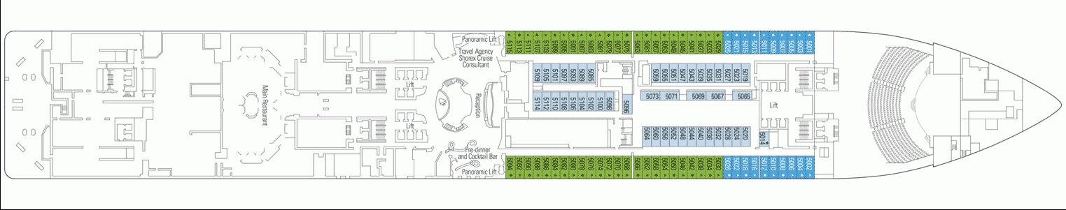Deckplan Deck 5 - Colosseo – MSC Meraviglia