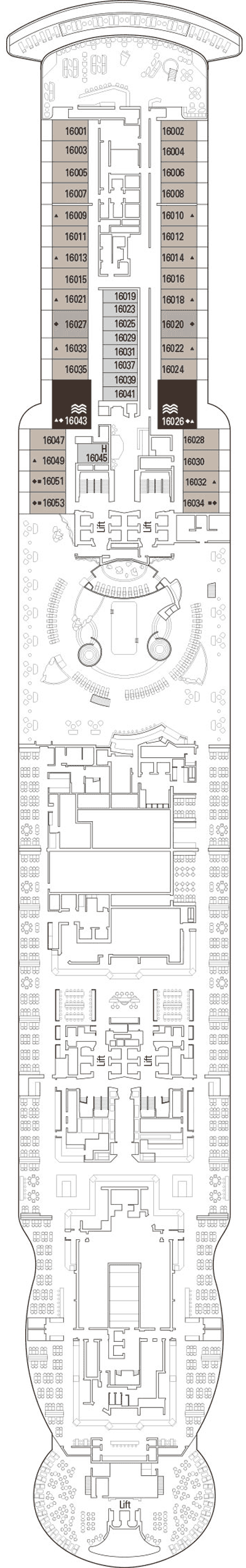 Deckplan Deck 16 – MSC Seashore