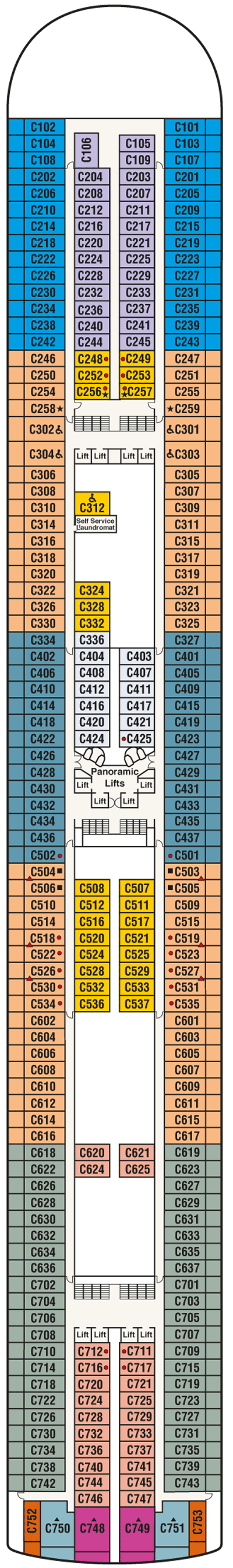 Deckplan Deck 10 - Caribe – Caribbean Princess