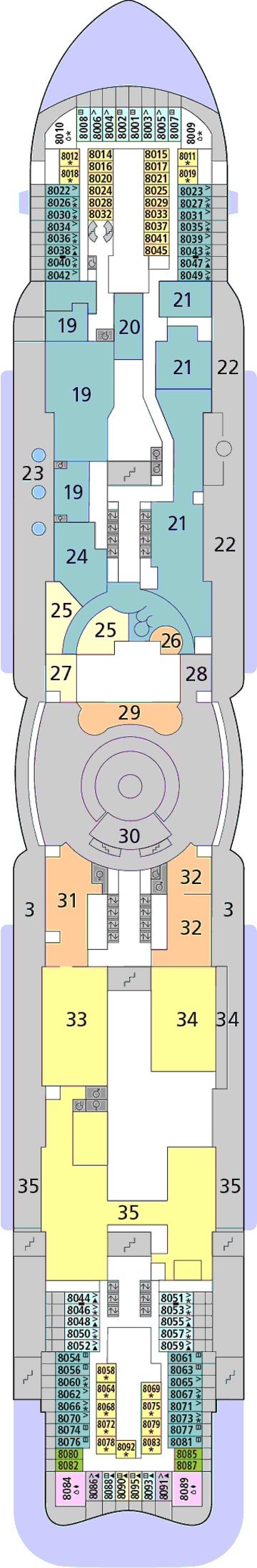 Deckplan Deck 8 – AIDAnova