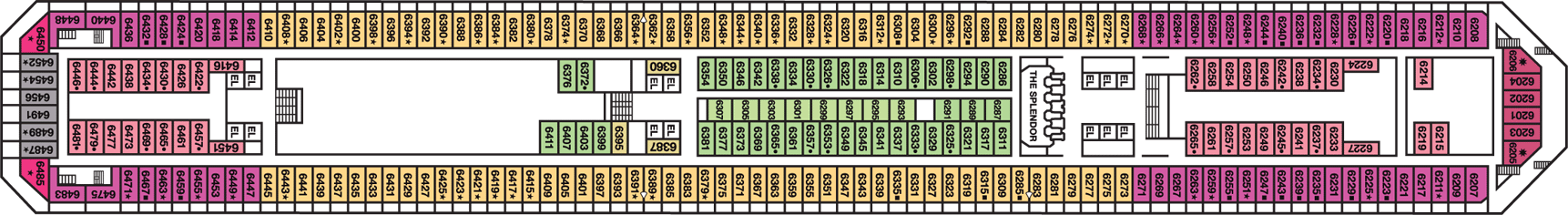 Deckplan Upper Deck – Carnival Splendor