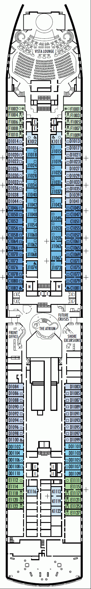 Deckplan Deck 1 - Main Deck – Noordam