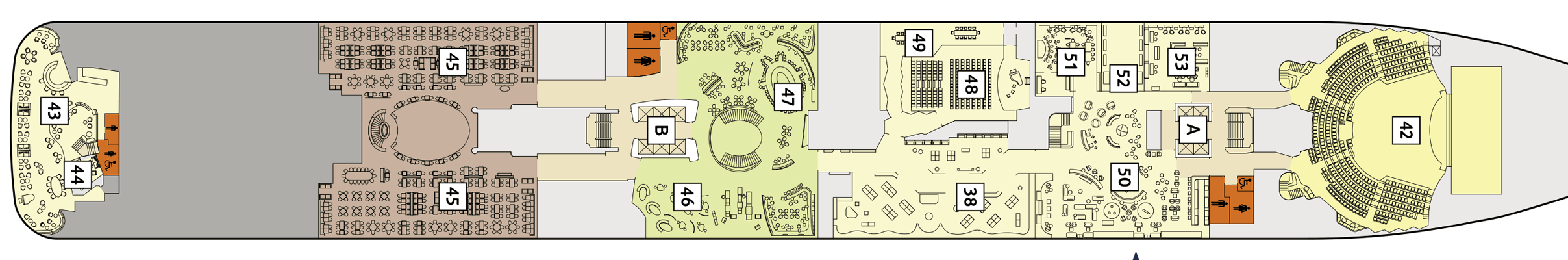 Deckplan Deck 4 Seestern – Mein Schiff 4