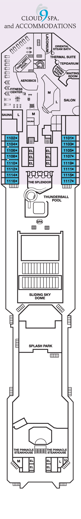 Deckplan Spa Deck – Carnival Splendor