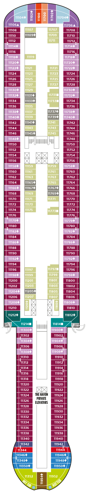 Deckplan Deck 11 – Norwegian Viva