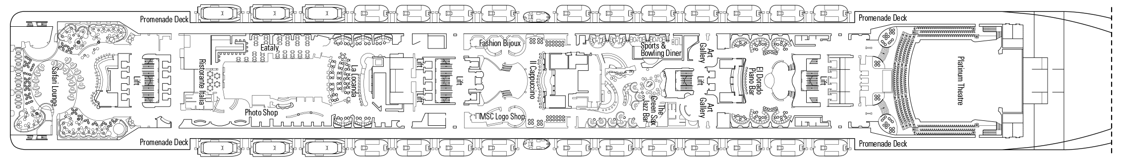 Deckplan Deck 7 - Rubino – MSC Preziosa