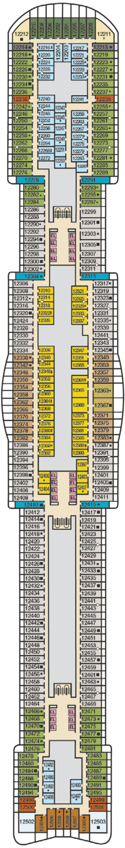 Deckplan Deck 12 – Mardi Gras