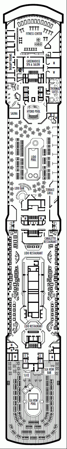 Deckplan Deck 9 - Lido Deck – Nieuw Amsterdam