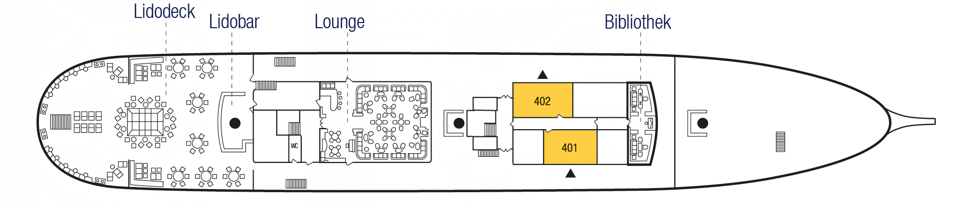 Deckplan Lidodeck – Sea Cloud II