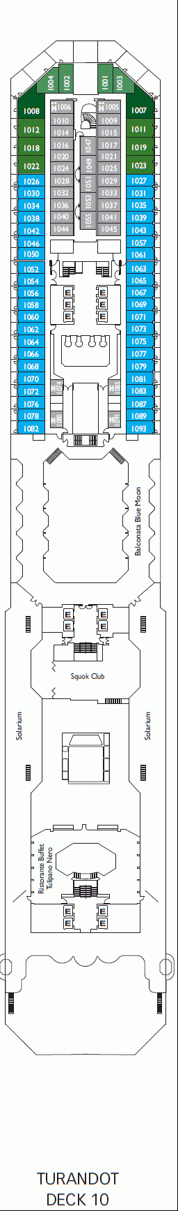 Deckplan Turandot Deck – Costa Fascinosa