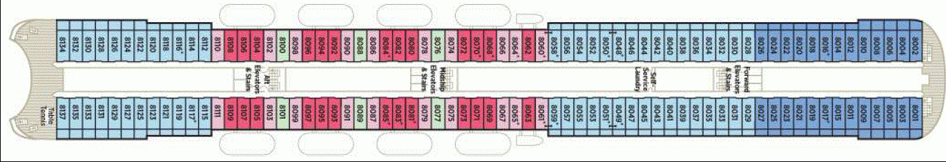 Deckplan Deck 8 Horizon Deck – Crystal Symphony