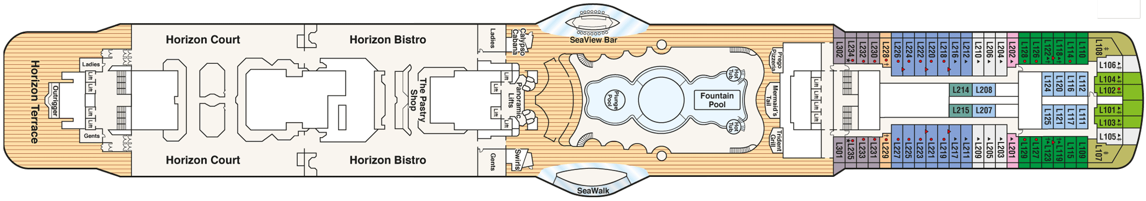 Deckplan Deck 16 Lido – Royal Princess