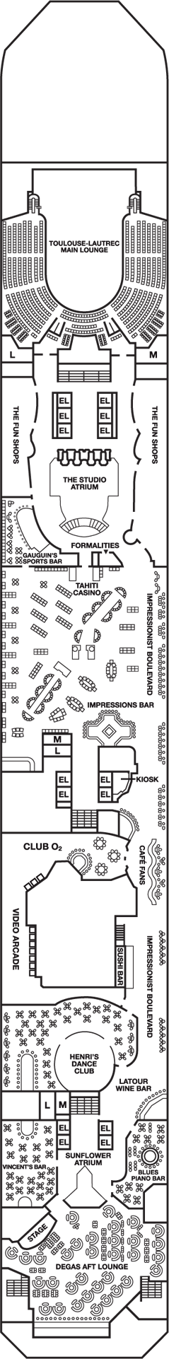 Deckplan Promenade Deck – Carnival Conquest