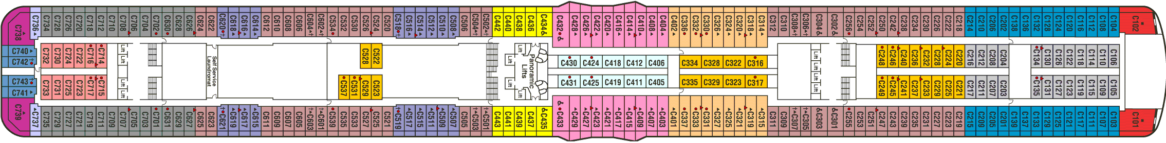 Deckplan Deck 10 Caribe – Majestic Princess