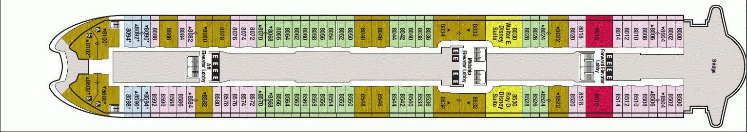 Deckplan Deck 8 – Disney Wonder