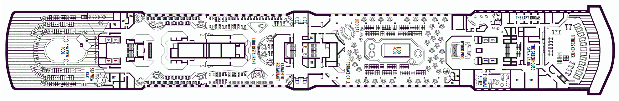 Deckplan Deck 9 - Lido Deck – Westerdam