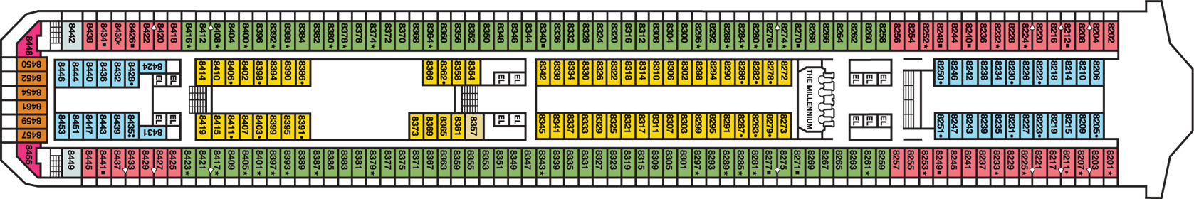 Deckplan Verandah Deck – Carnival Freedom