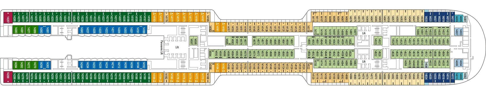 Deckplan Deck 14 - Prague – MSC World Europa