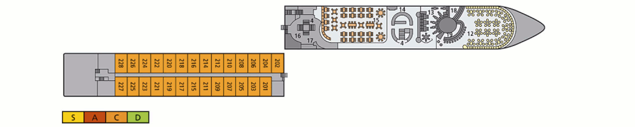 Deckplan Deck 2 – A-Rosa Stella