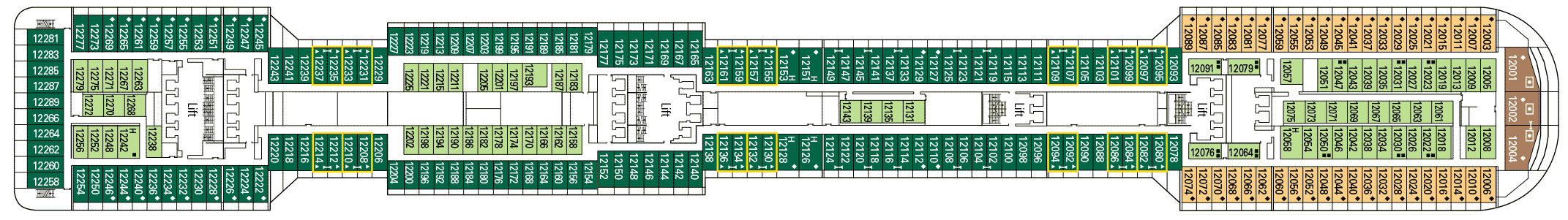 Deckplan Deck 12 - Opale – MSC Preziosa