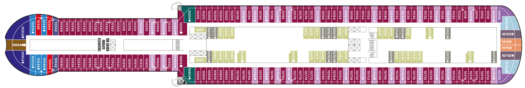 Deckplan Deck 10 – Norwegian Viva