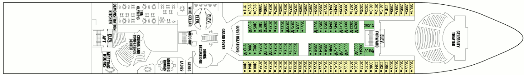 Deckplan Plaza Deck – Celebrity Millennium  