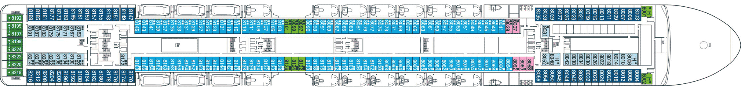 Deckplan Deck 8 - Forte – MSC Musica