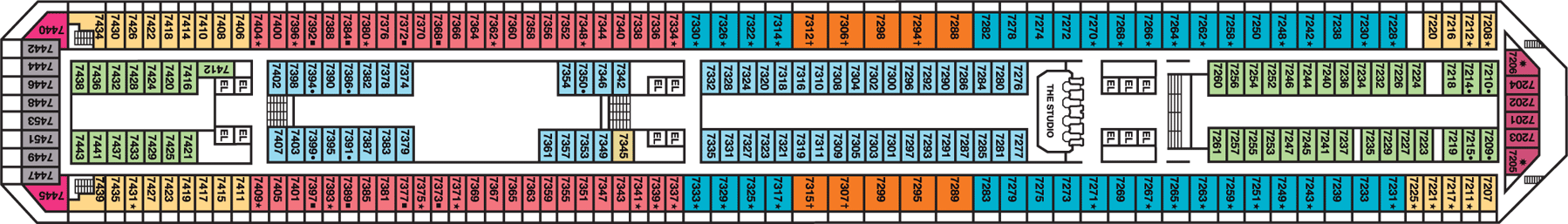Deckplan Empress Deck – Carnival Conquest