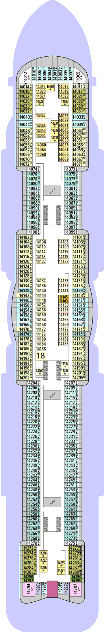 Deckplan Deck 14 – AIDAnova