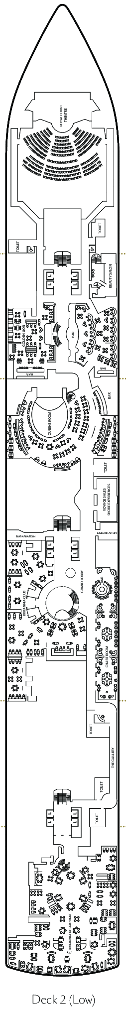 Deckplan Deck 2 – Queen Anne