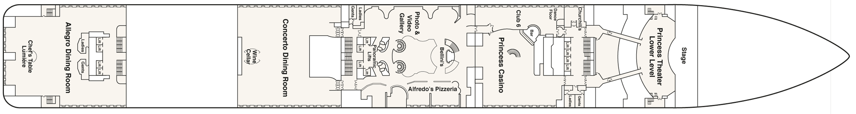 Deckplan Deck 6 Fiesta – Royal Princess