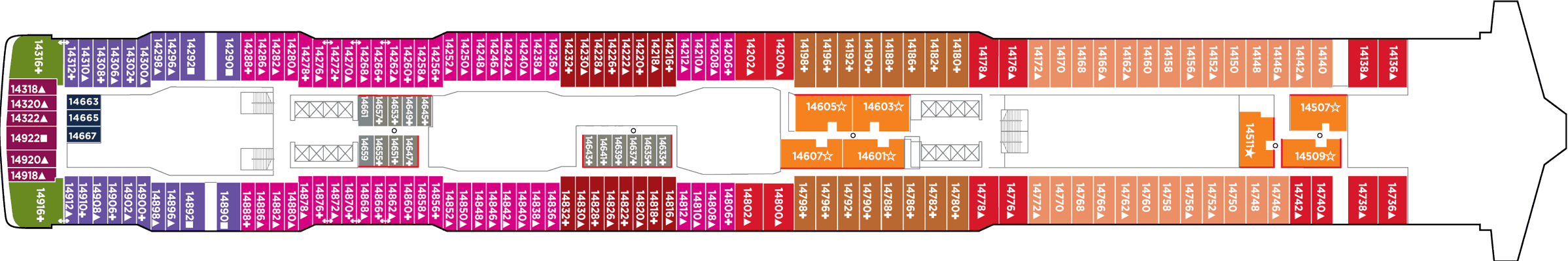 Deckplan Deck 14 – Norwegian Joy